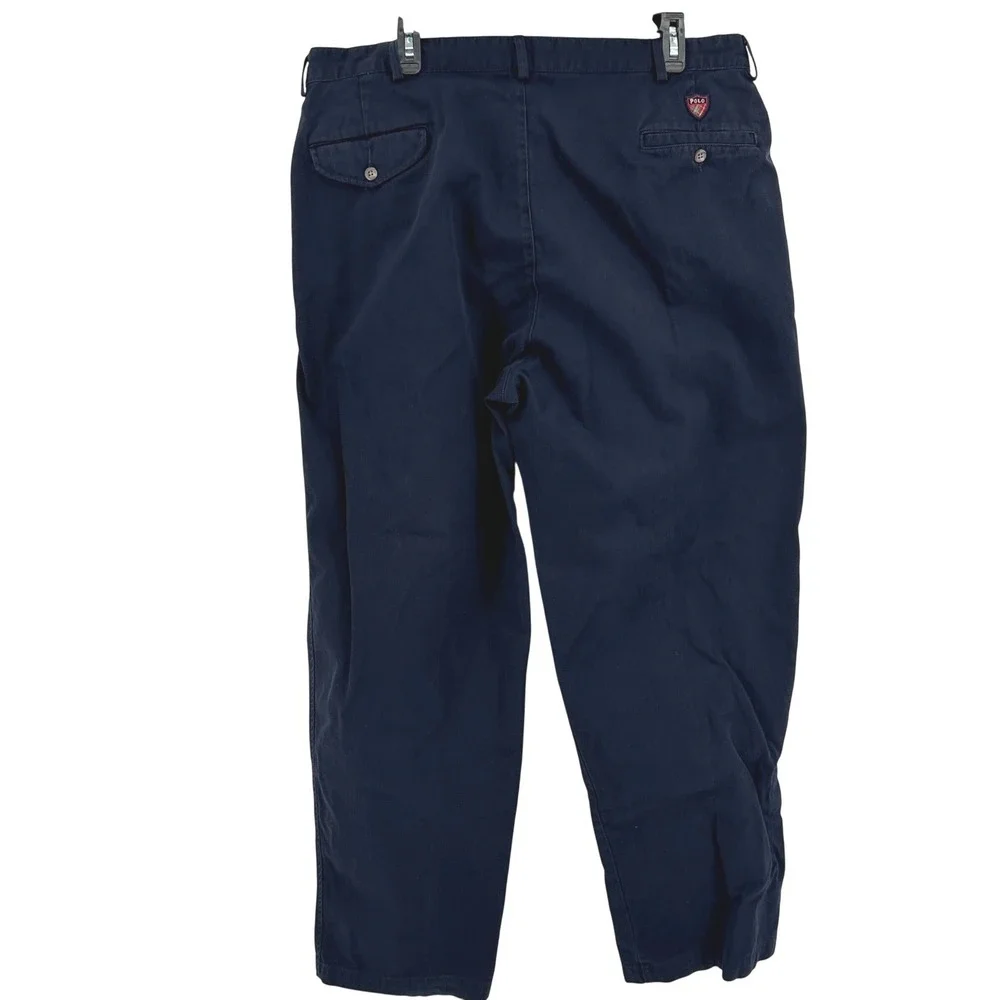 Polo Ralph Lauren Classic Golf Pant Mens 40 Navy Solid Relaxed Vintage 90s USA
